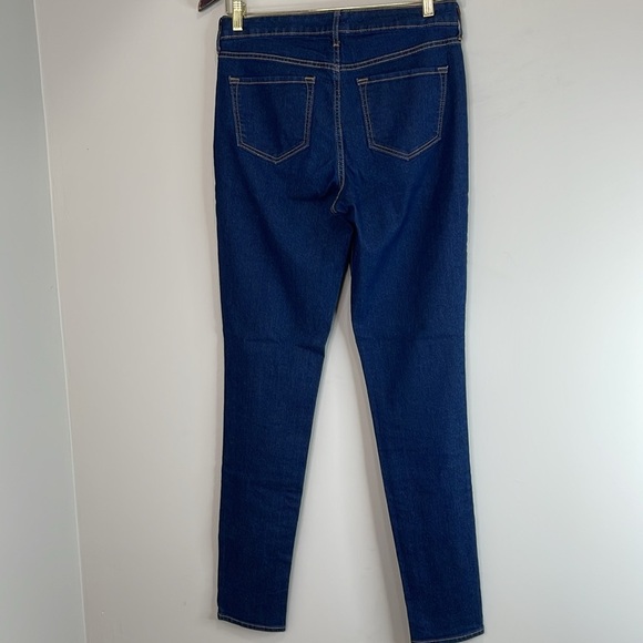 Old Navy Super Skinny Jeans Blue Dark Wash Mid-Rise Stretch Size 8 Tall - Picture 7 of 10